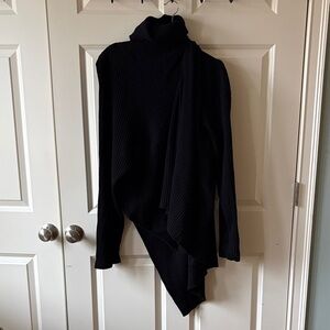 Marques Almeida Black asymmetrical Merino Turtleneck Sweater